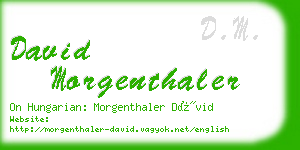 david morgenthaler business card